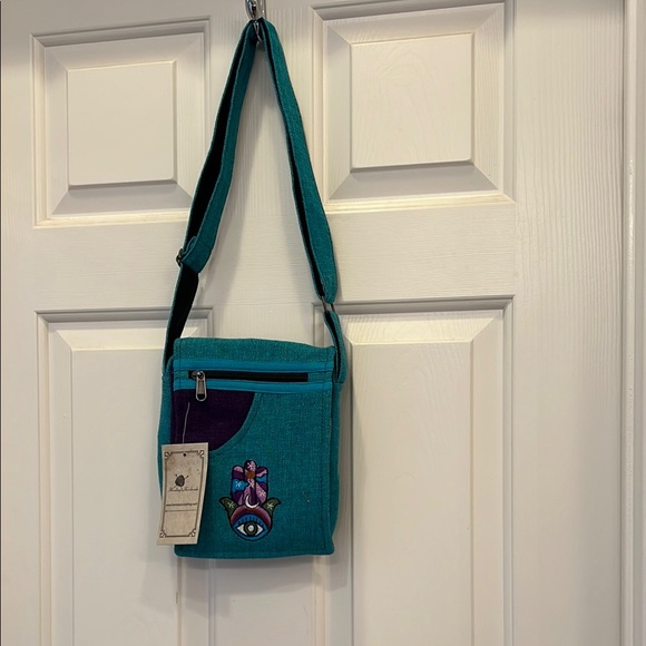 Handbags - Teal and Purple Crossbody Bag